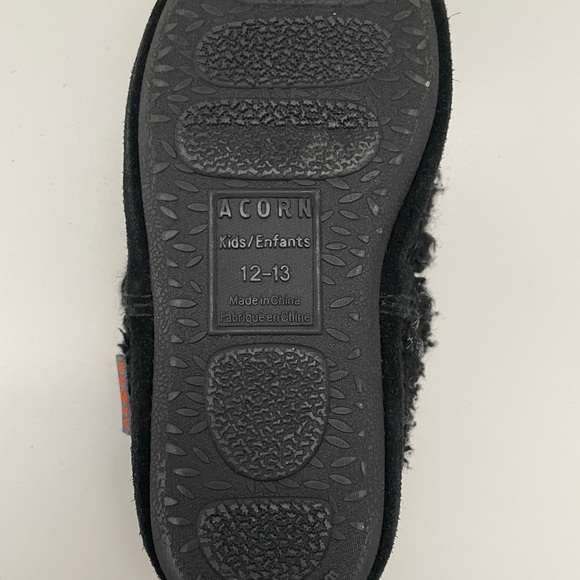Acorn Kids Moccasin Slippers - Black - Size 12-13 - Picture 4 of 4